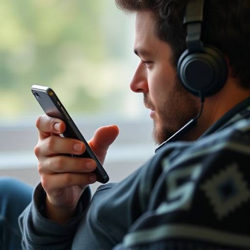 Person listening to a podcast on their phone