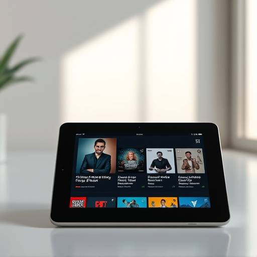 Various podcast apps on a tablet